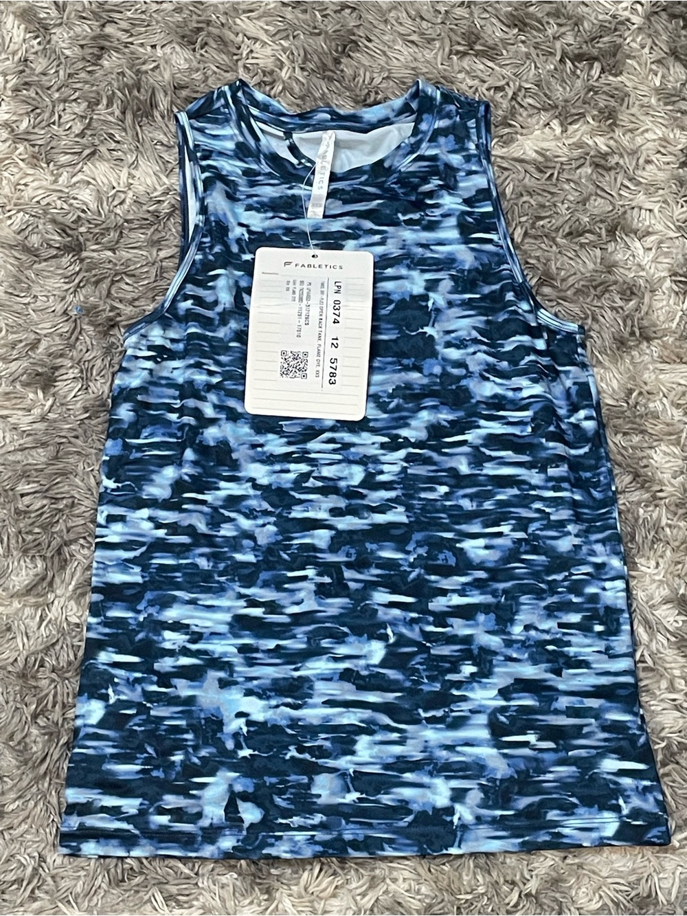 Fabletics Dry-Flex Open Back Tank Flame Dye XXS